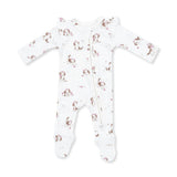 Explorer Puppy Pink - 2 Way Ruffle Sleeve Zipper Footie