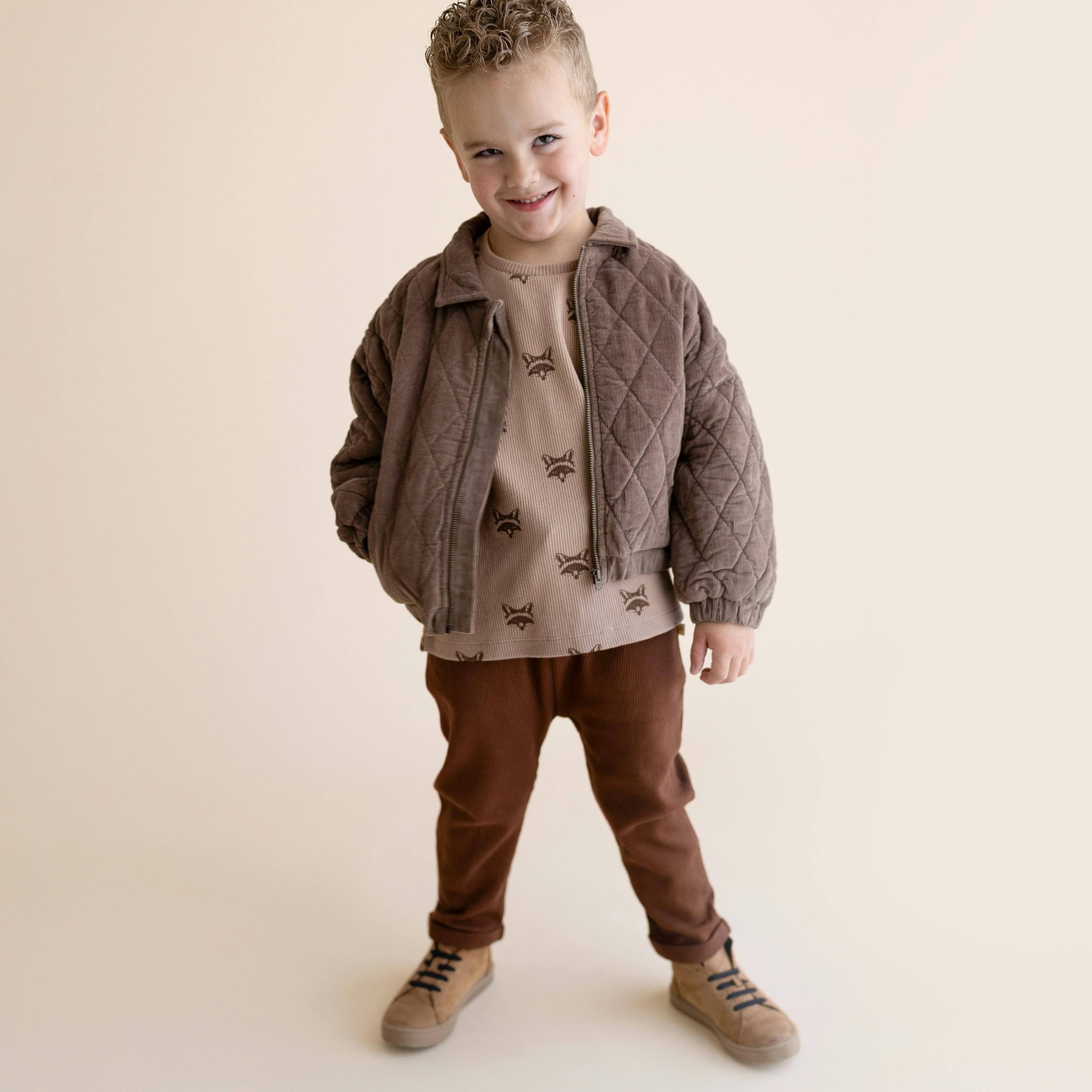 Organic Quilted Bomber Corduroy Jacket