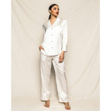 Women's Silk Pajama Set in Black