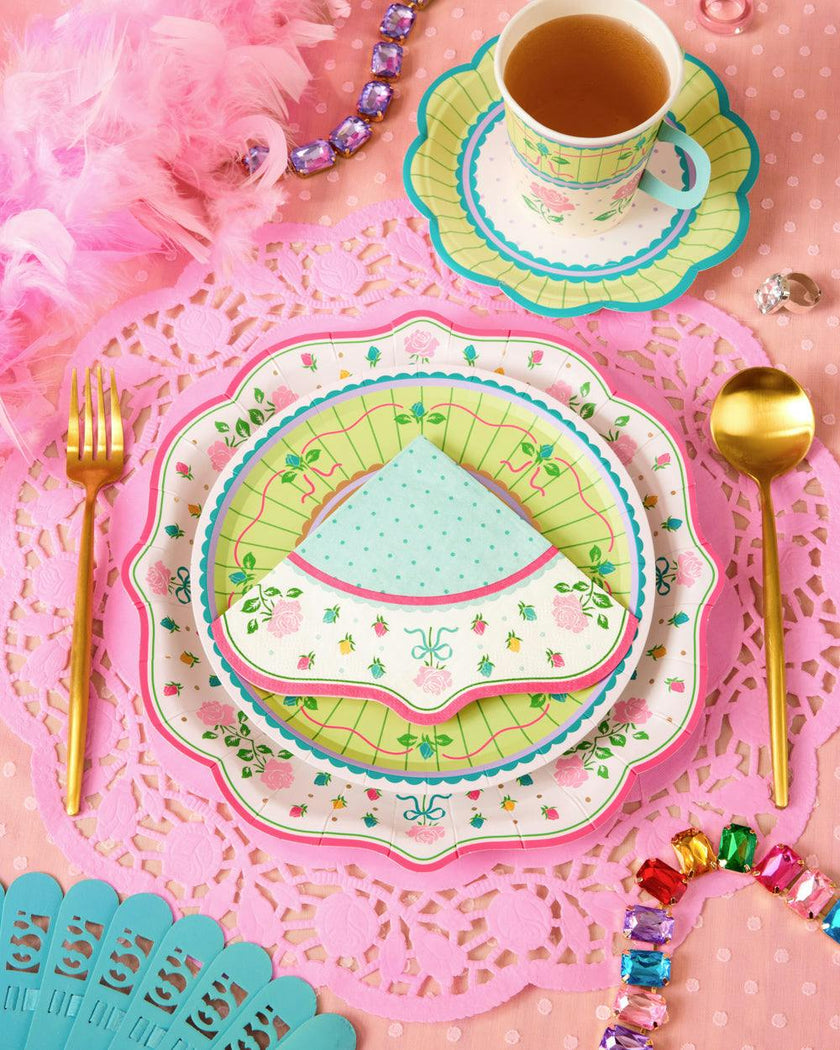 Tea Party Napkins - 24 pastel paper napkins