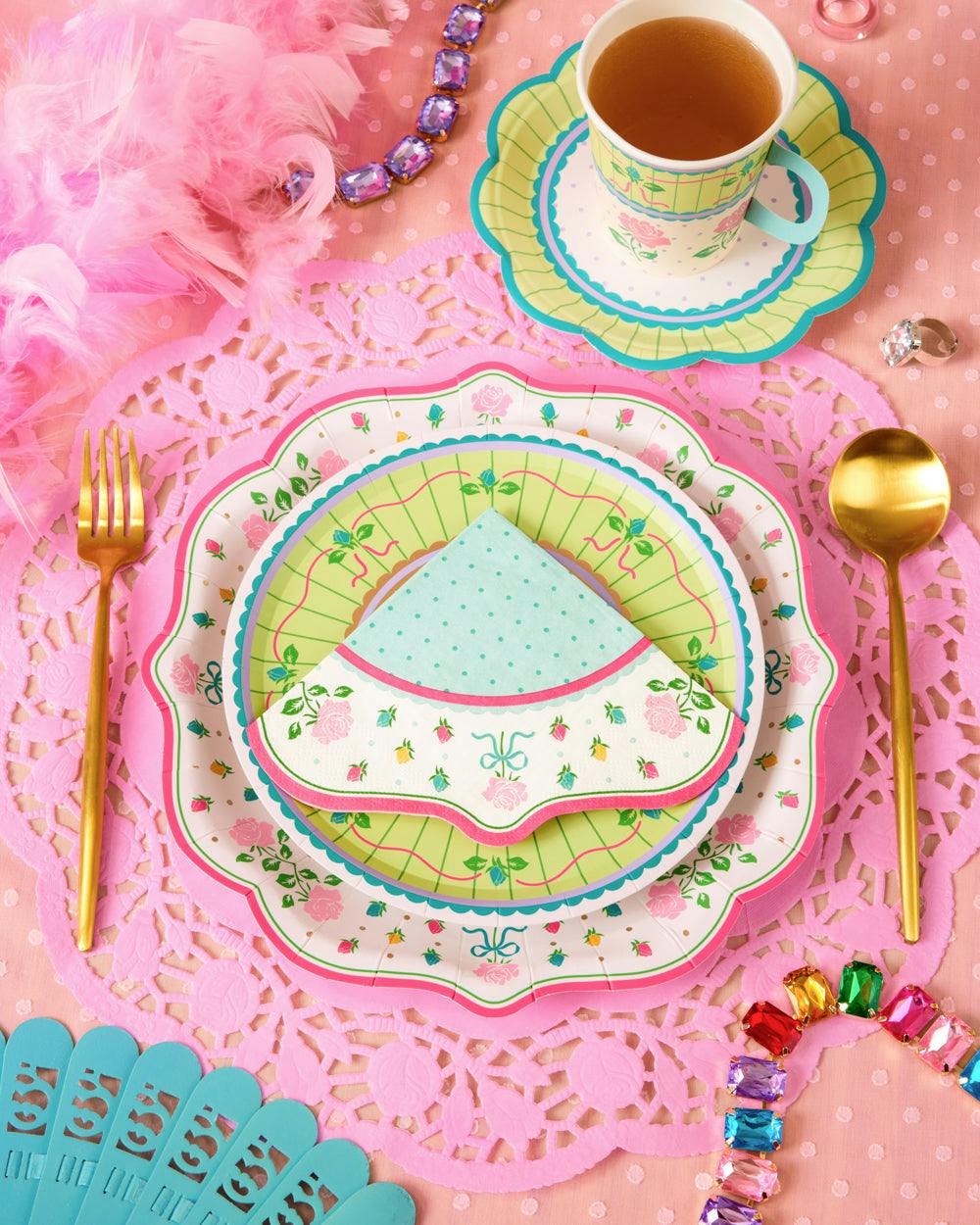 Tea Party Napkins - 24 pastel paper napkins
