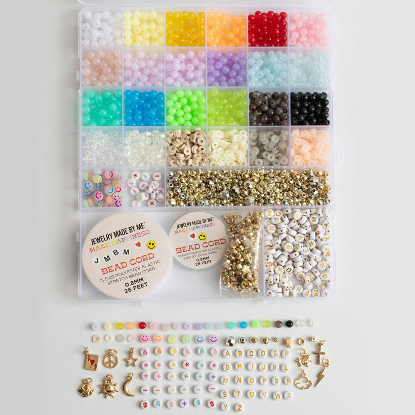 Over 3000-Piece Rainbow Bead Kit with Letters