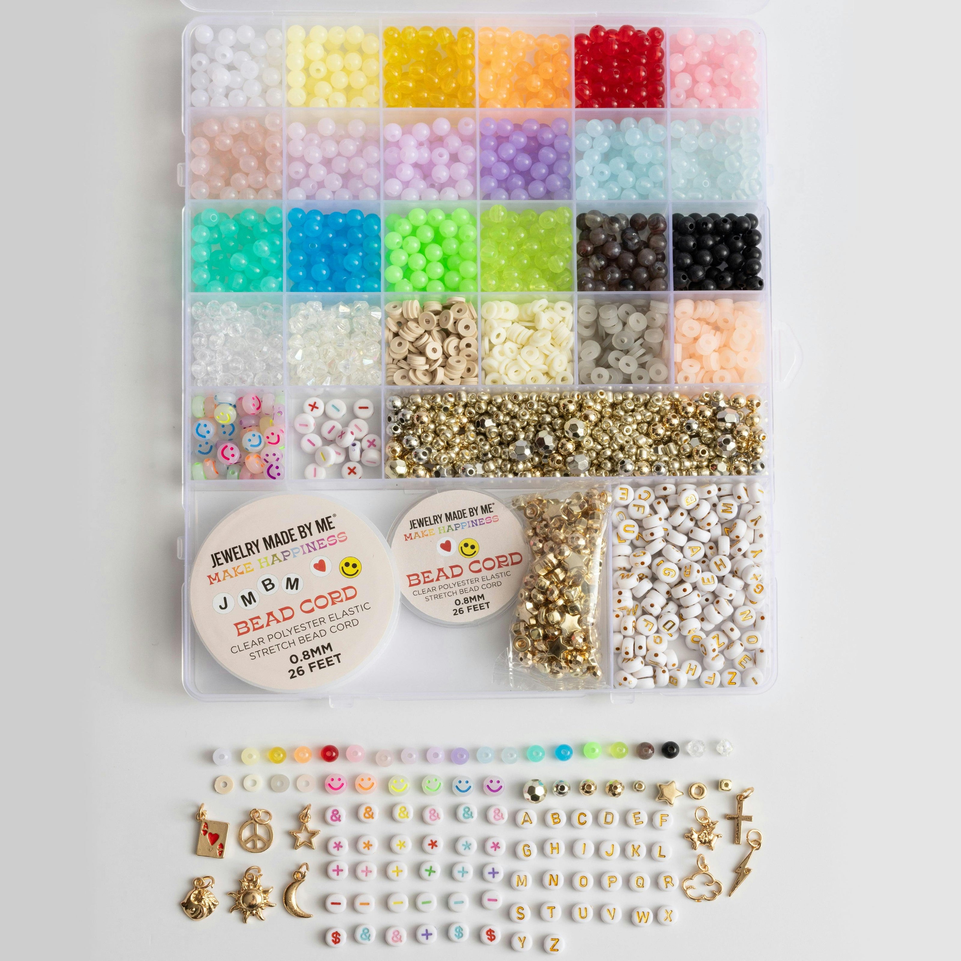 Over 3000-Piece Rainbow Bead Kit with Letters