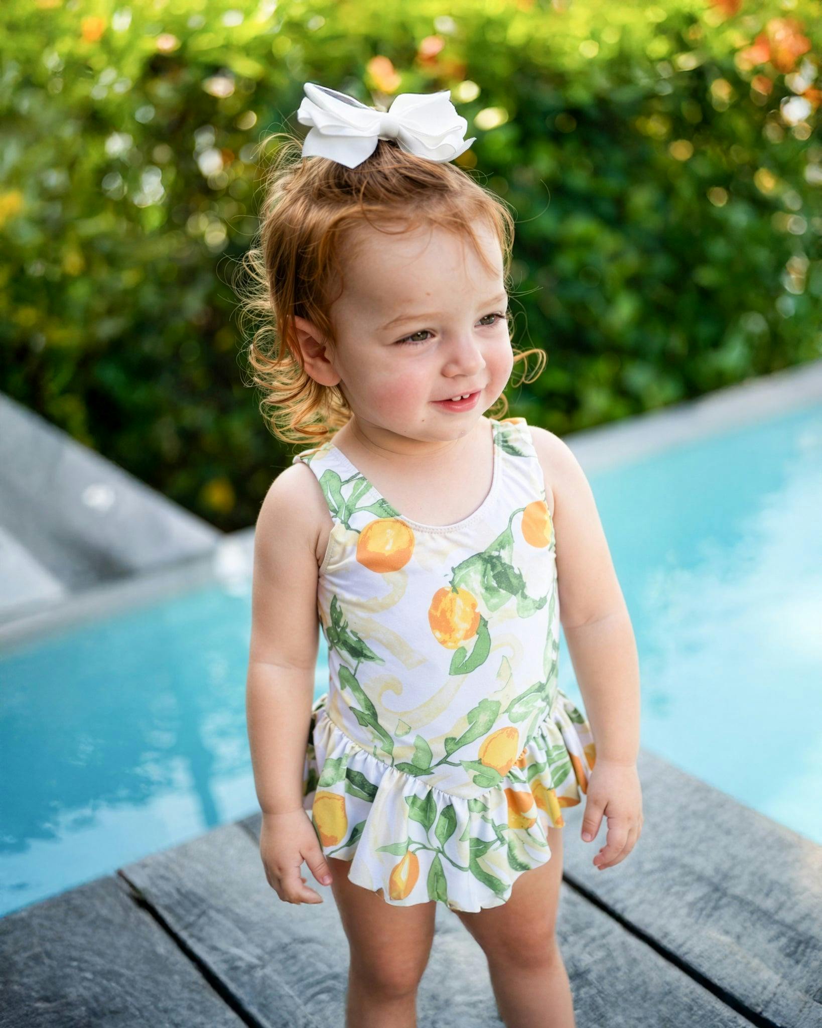 The Valencia - Girls Ruffle One Piece with Tutu Swimsuit UPF 50+