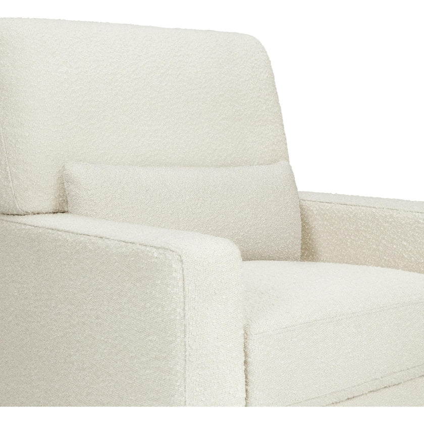 Crawford Pillowback Comfort Swivel Glider | Boucle with Tassel Fringe