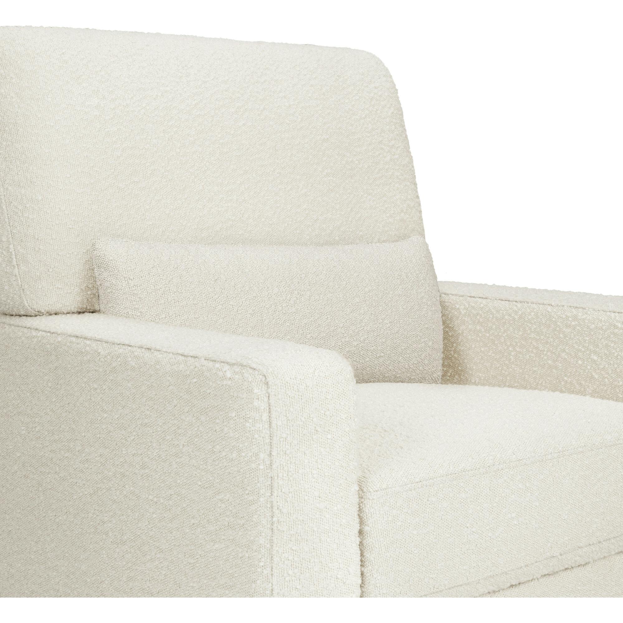 Crawford Pillowback Comfort Swivel Glider | Boucle with Tassel Fringe