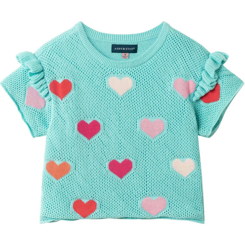 Girls Heart Crochet Set | Aqua Hearts