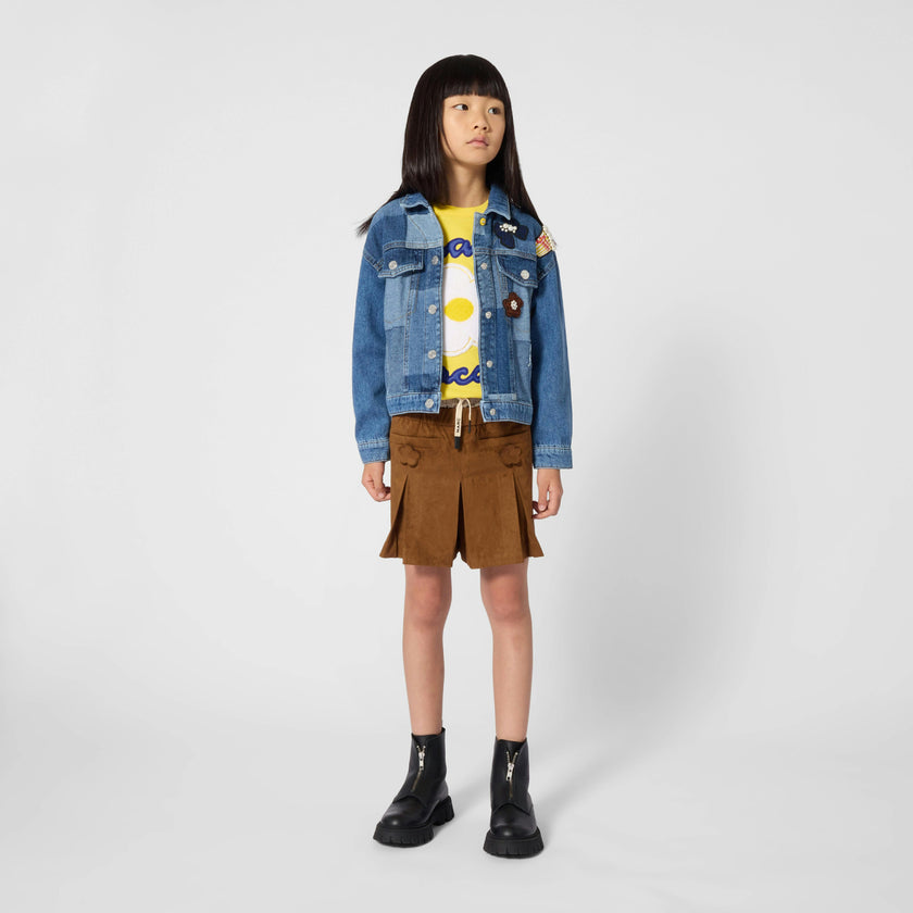 Blue Patchwork Denim Jacket