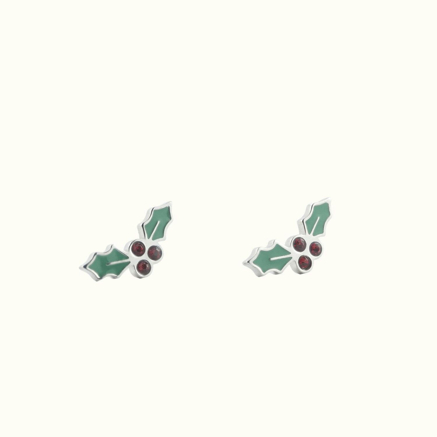 Holly Berry Stud Earrings