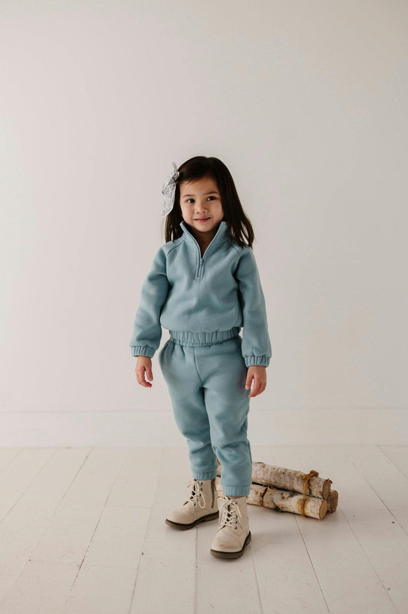Fleece Zip Set Heather Gray