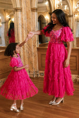 Cressida Dress in Merry Magenta