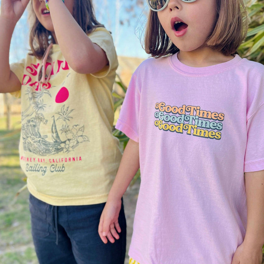 Kid's Good Times T-shirt, Pink-Unisex