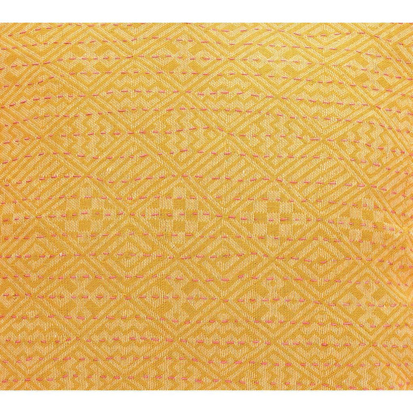 Artisan Hand Loomed Cotton Lumbar Pillow - Yellow Diamonds - 16"x48"