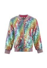 Shimmer Rainbow Sequin Bomber
