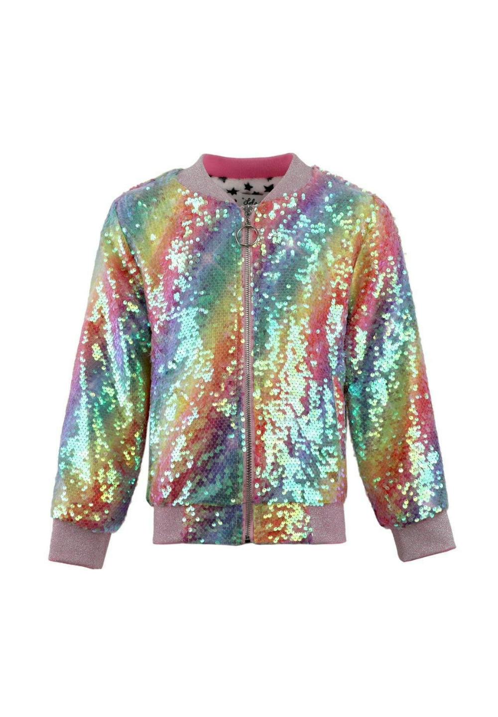 Shimmer Rainbow Sequin Bomber