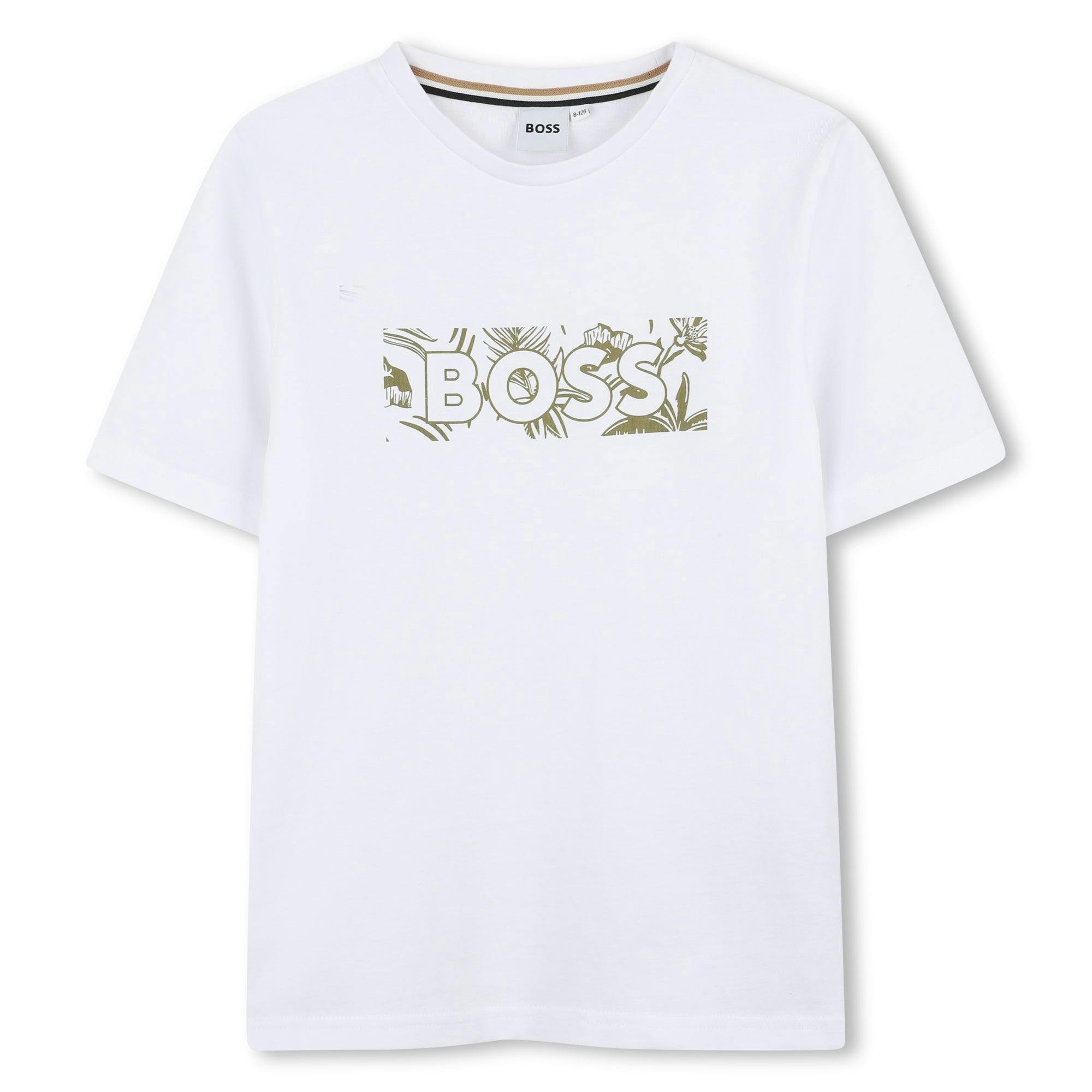 White Green Leaf Logo T-Shirt