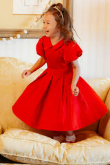 Mini Wrenley Dress in Red Taffeta
