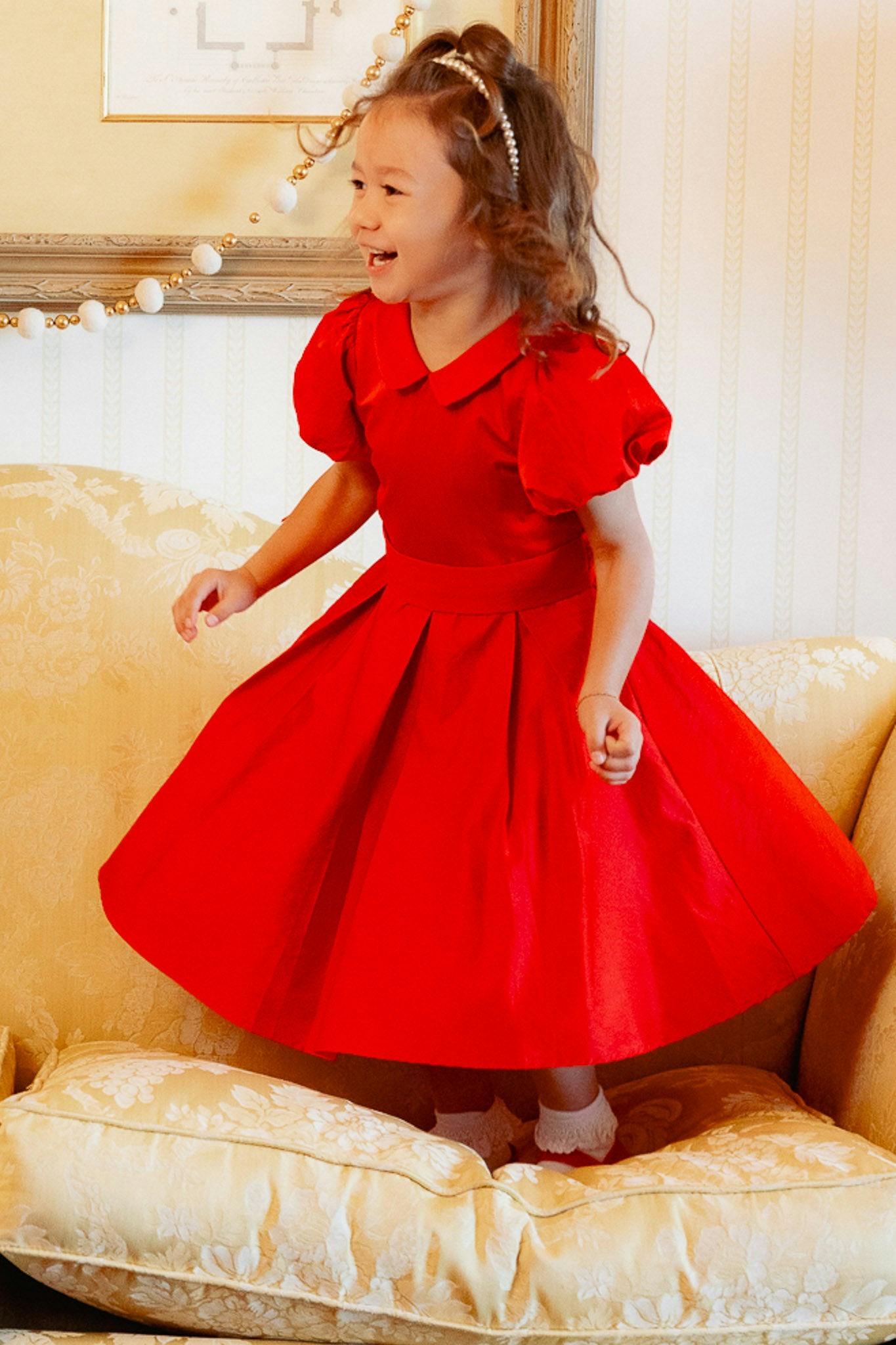 Mini Wrenley Dress in Red Taffeta
