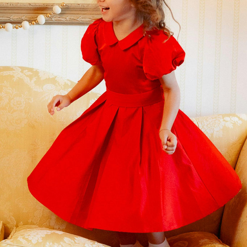 Mini Wrenley Dress in Red Taffeta