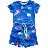 Wren Print Short Sleeve Snap Body