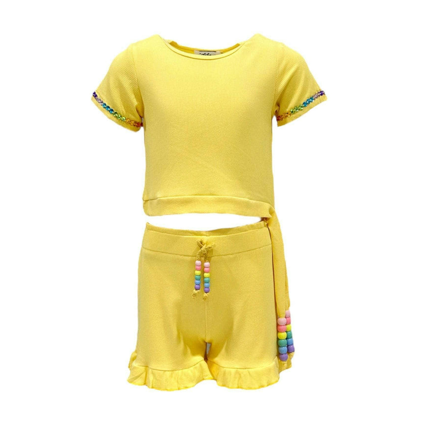 Candy Beaded Gem Ruffle Set