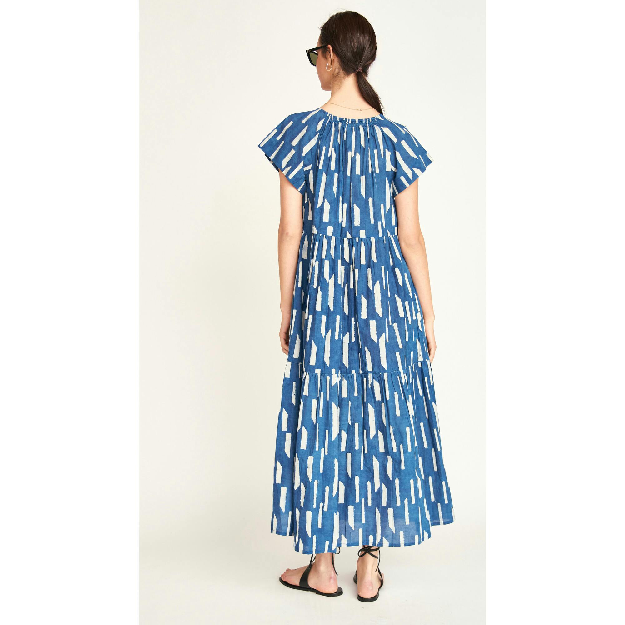 Vienna Maxi Dress in Indigo Rainfall