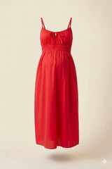 Sleeveless Lyocell Maternity Nursing Midi Dress