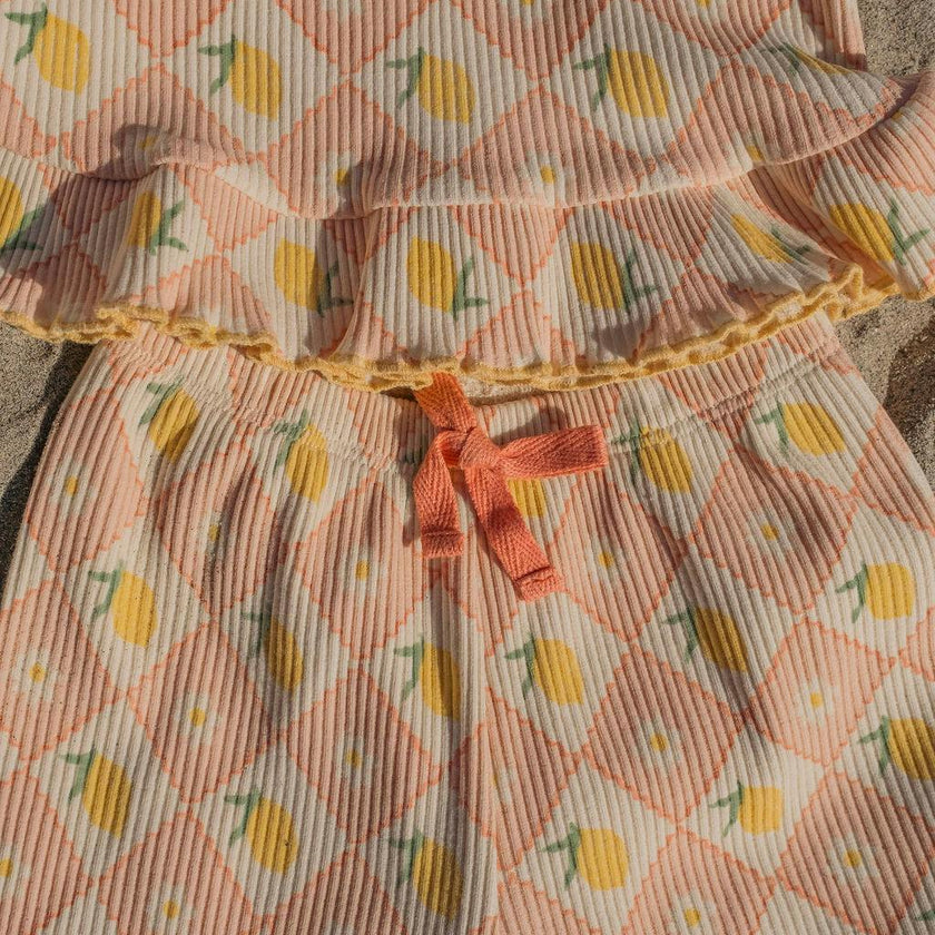 Rib Pant Set in Lemon Twist