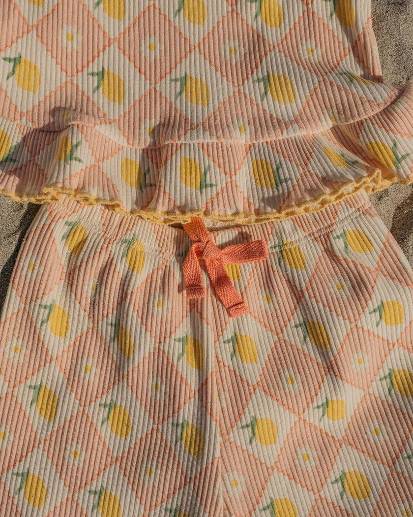 Rib Pant Set in Lemon Twist