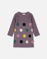 Jacquard Sweater Dress with Polka Dot Pattern
