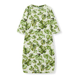Island Leaf Cotton Stretch Newborn Gown & Hat Set