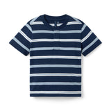 Striped Henley Tee, navy blue