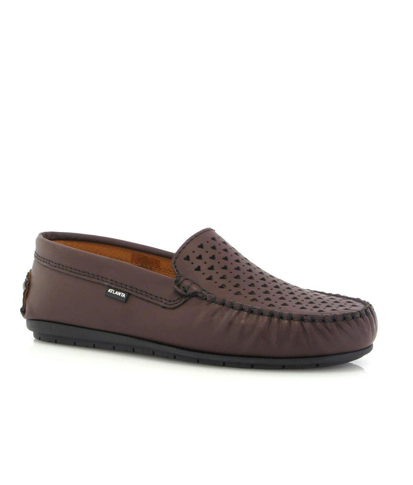 Plain 015 Walker Moccasins, burgundy gomatti leather with hearts