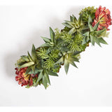 Rectangular Artificial Succulent Arrangement, Natural Planter