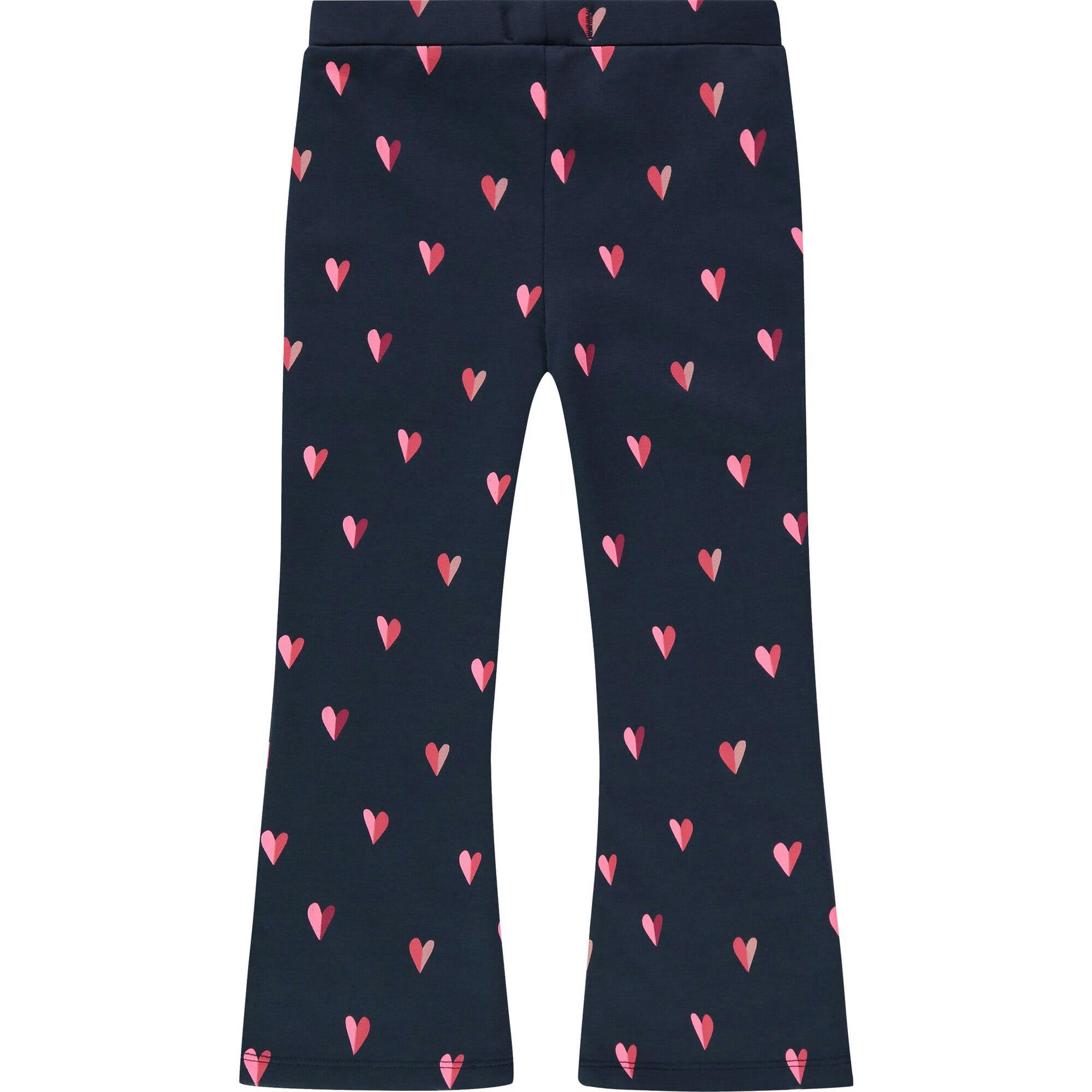 Retro Inspired Heart Print Flared Pants