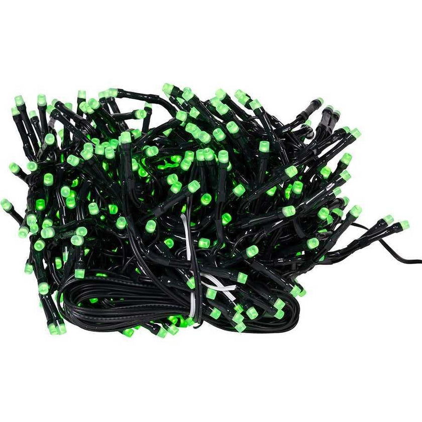 16-Foot 480-Light RGB LED Multifunction Green Wire Cluster Garland with Remote
