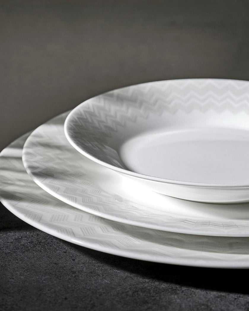 ZIG ZAG WHITE Set 2 Pcs. Bread Or Butter Plate - Ø 15,5 Cm