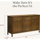 Bondi 9-Drawer Extra Wide Assembled Dresser (61")