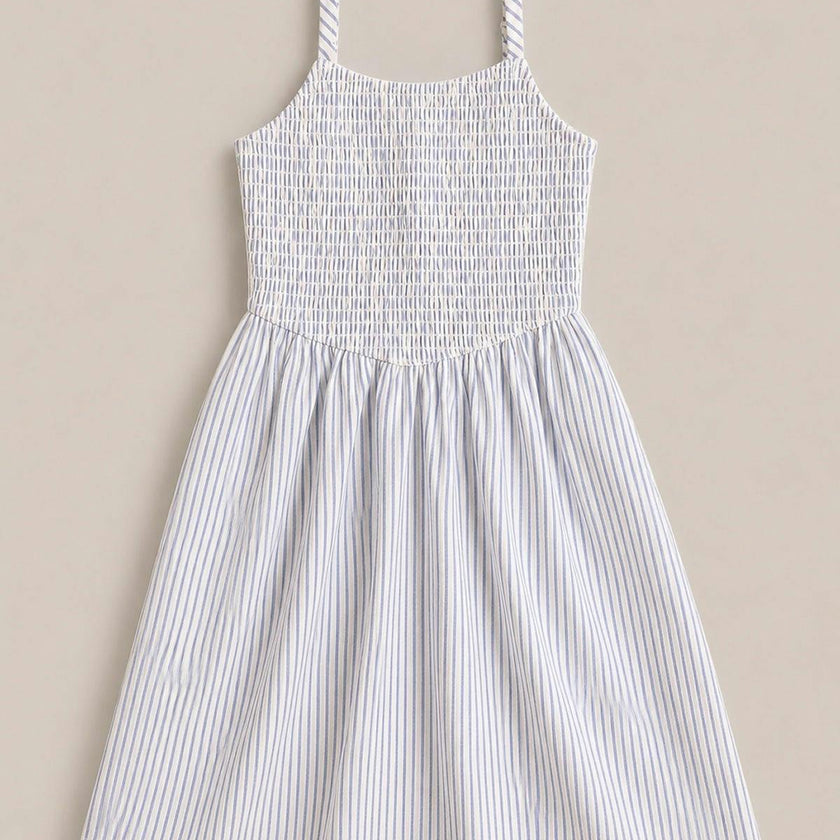 Mini Maxwell Dress in Blue & White Pinstripe
