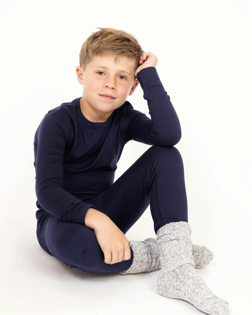 Kids Base Layer Set in Navy Blue