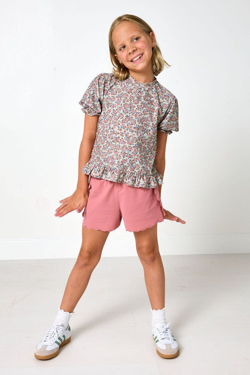 fall floral ruffle tee