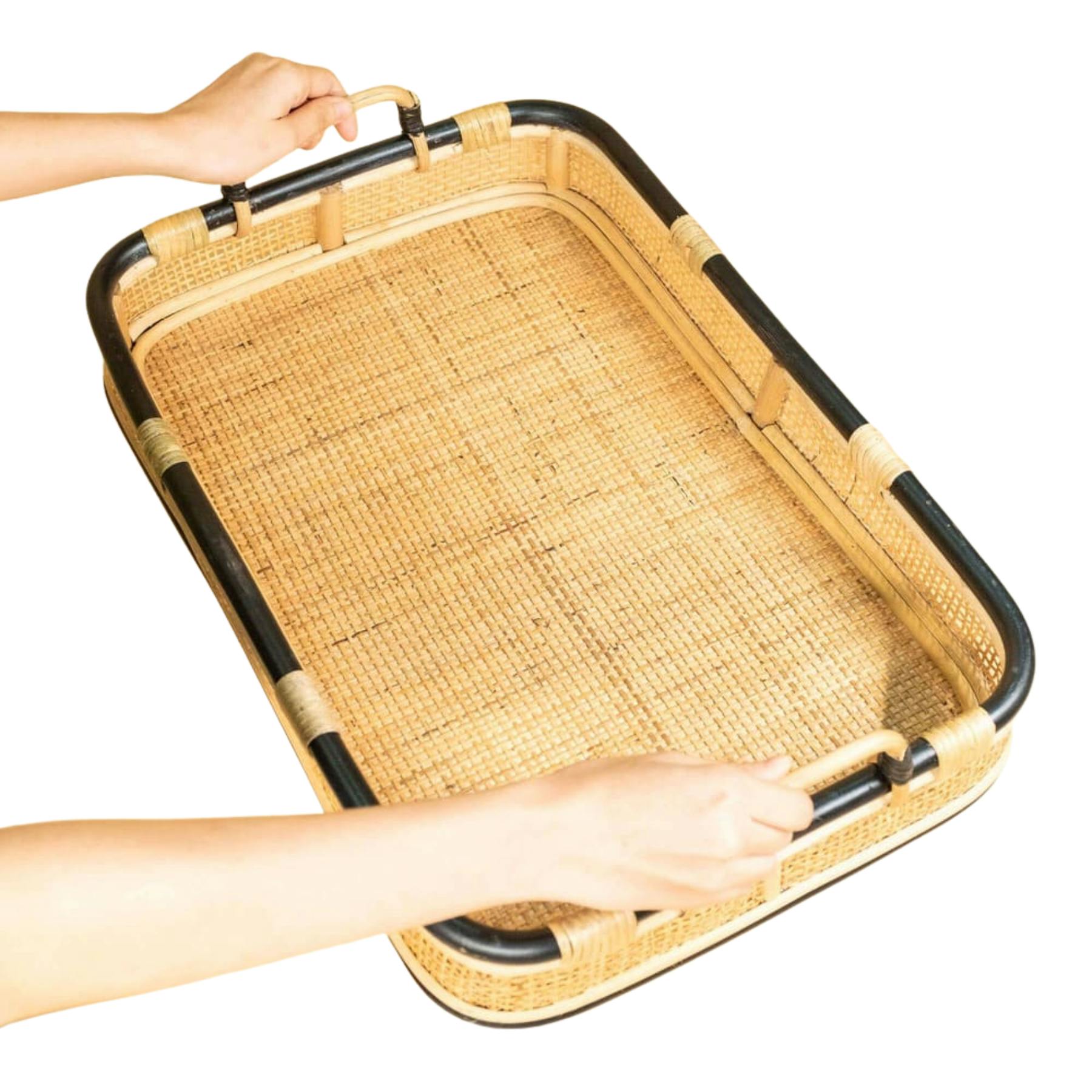 Handcrafted - Coco Serving Tray - Rattan Wicker