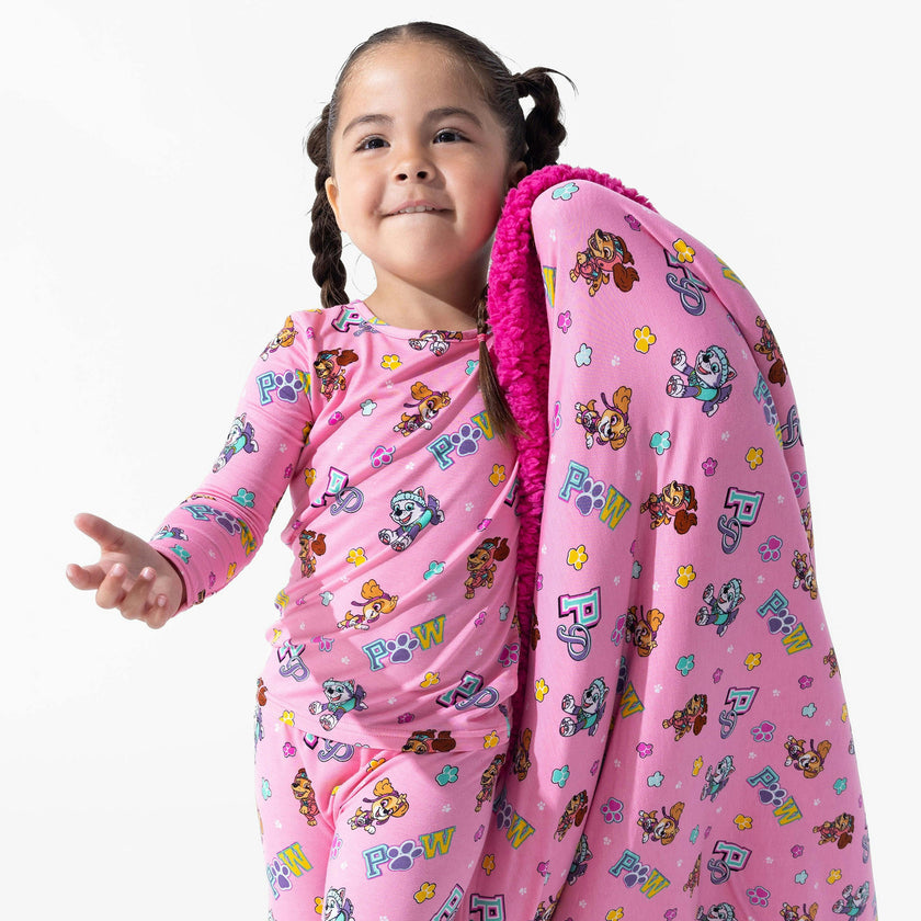 PAW Patrol: Varsity Pink Bamboo Sherpa Blanket