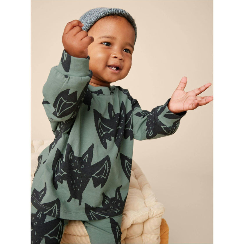 Babys Drop Shoulder Top & Elastic Waist Bottom Play Set, Multi