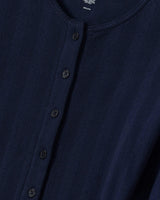 Women's Pointelle Cardigan in Navy
