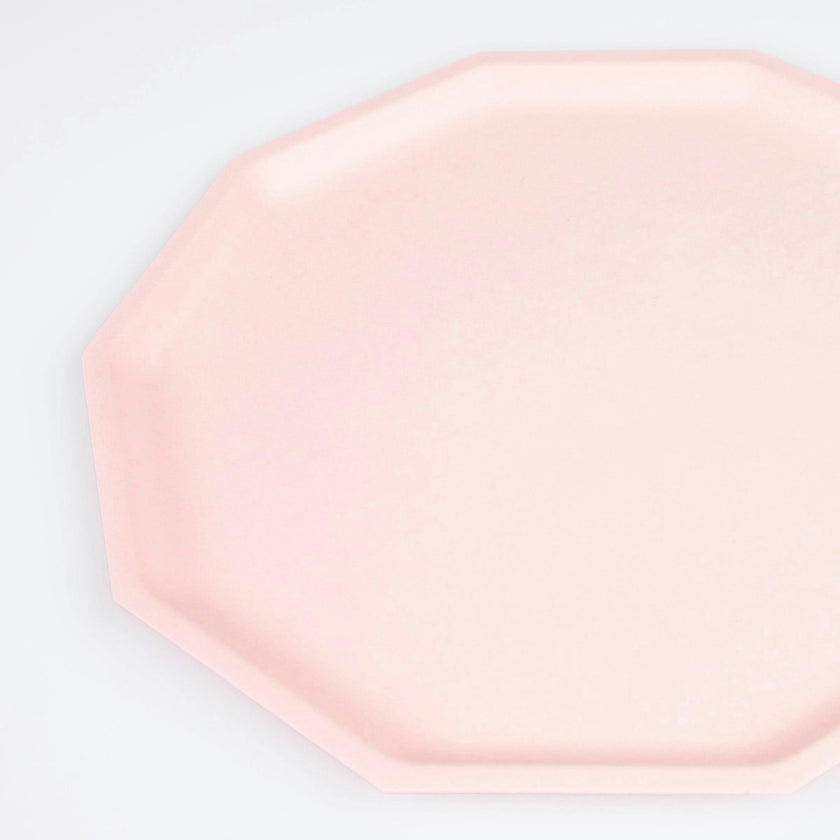 Pink Decagon Compostable Dinner Plates