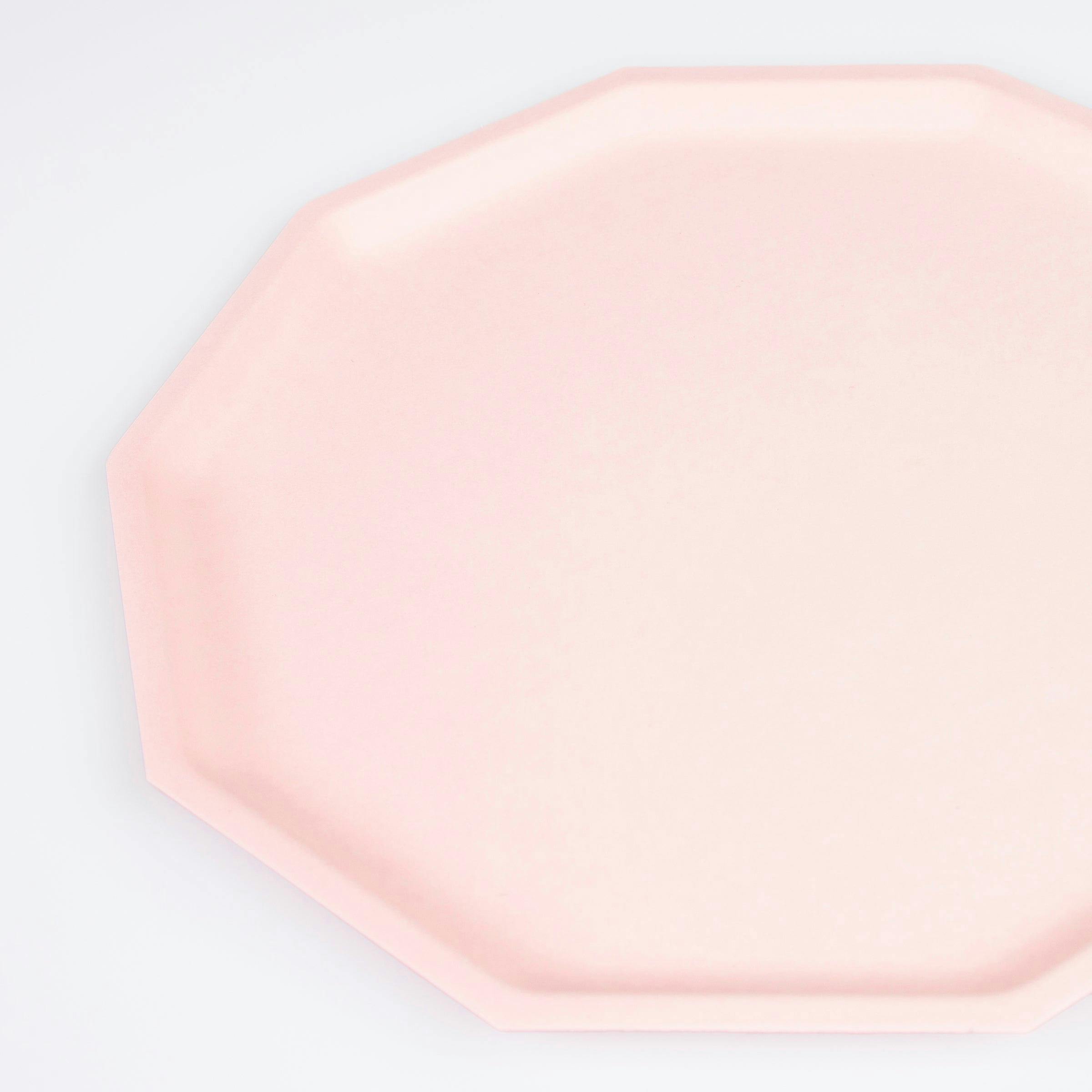 Pink Decagon Compostable Dinner Plates
