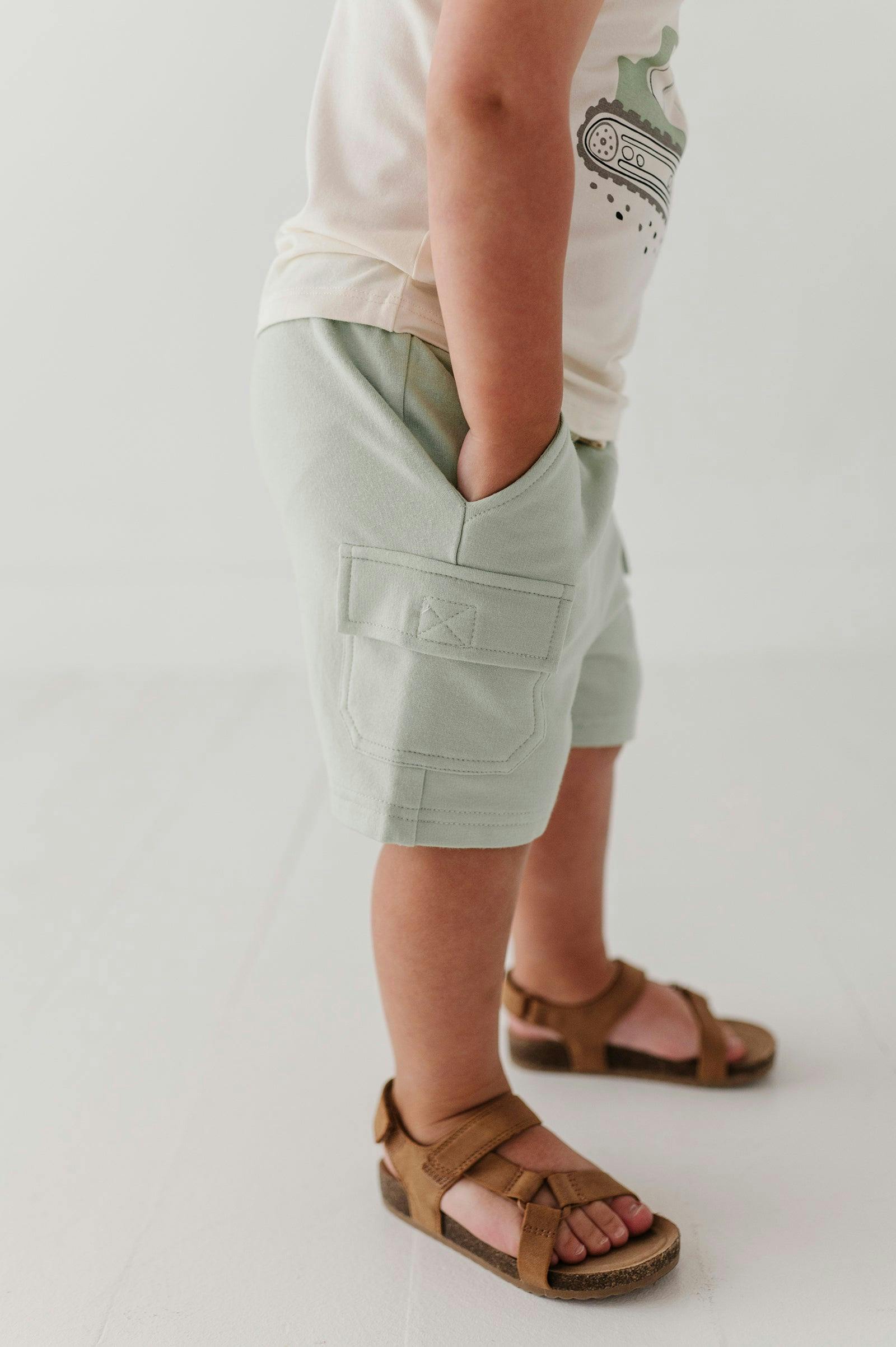 Boys Cargo Shorts in Summer Green