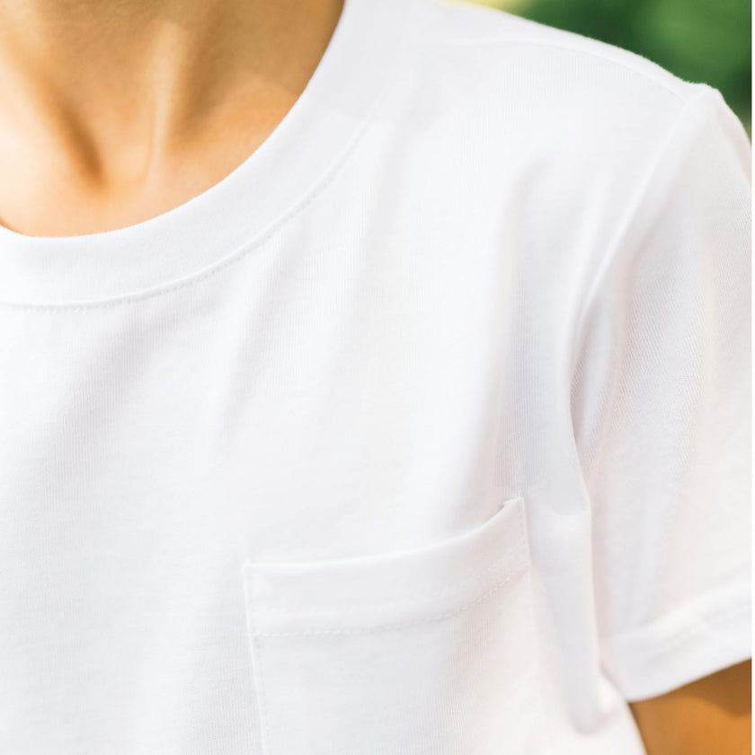 unisex white pocket tee
