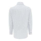 White Ticket Print Dress Shirt